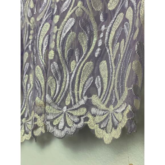 NOS Western Women's Lavender Sheer Cropped Blouse Formal Size Small Pastel - Picture 4 of 11